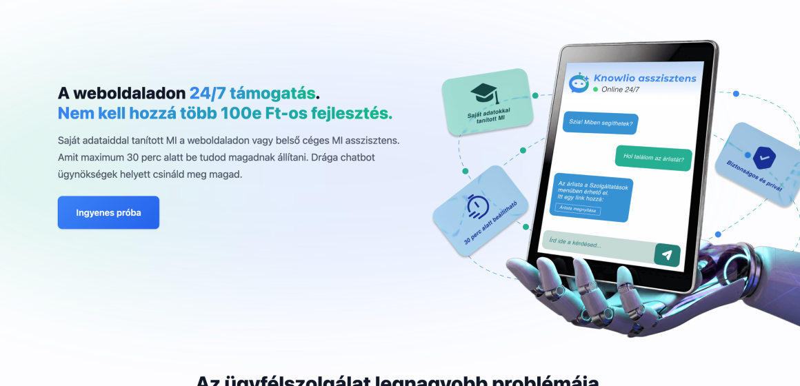 Knowlio: saját tartalomból válaszoló AI tudásbázis chatbot, amit a ForgeMVP fejlesztett