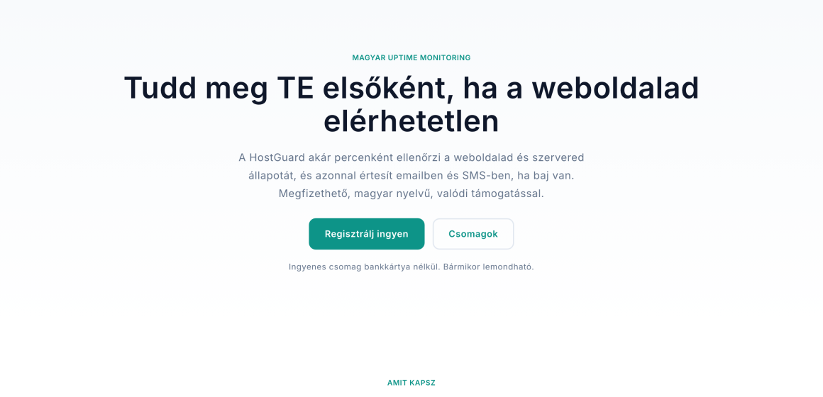 HostGuard: teljes weboldal monitoring platform a ForgeMVP fejlesztésében