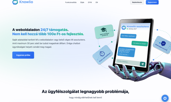 Knowlio: saját tartalomból válaszoló AI tudásbázis chatbot, amit a ForgeMVP fejlesztett